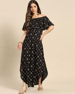 off-shoulder maxi dress