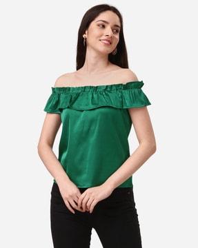 off-shoulder relaxed-fit top