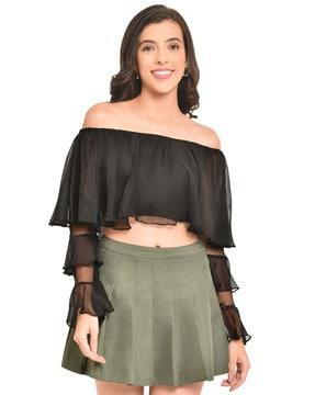 off-shoulder slim fit blouse top