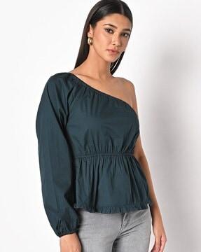 off-shoulder top with frill detail