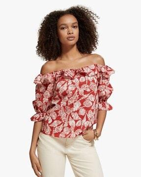 off-shoulder top with ruffles