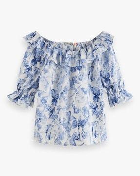 off-shoulder top with ruffles