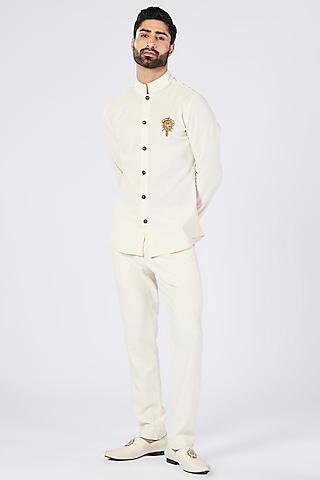 off-white poly blend & viscose shirt