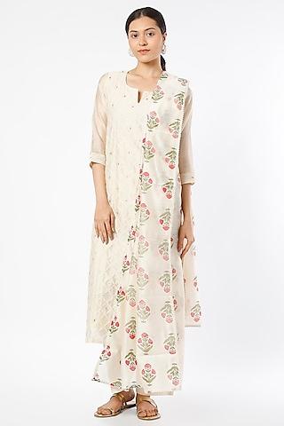 off-white chanderi kurta set