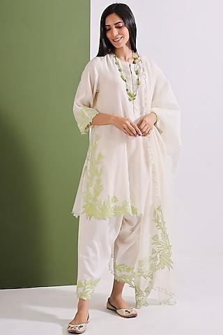 off white chanderi kurta set