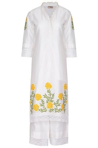 off white chanderi kurta set