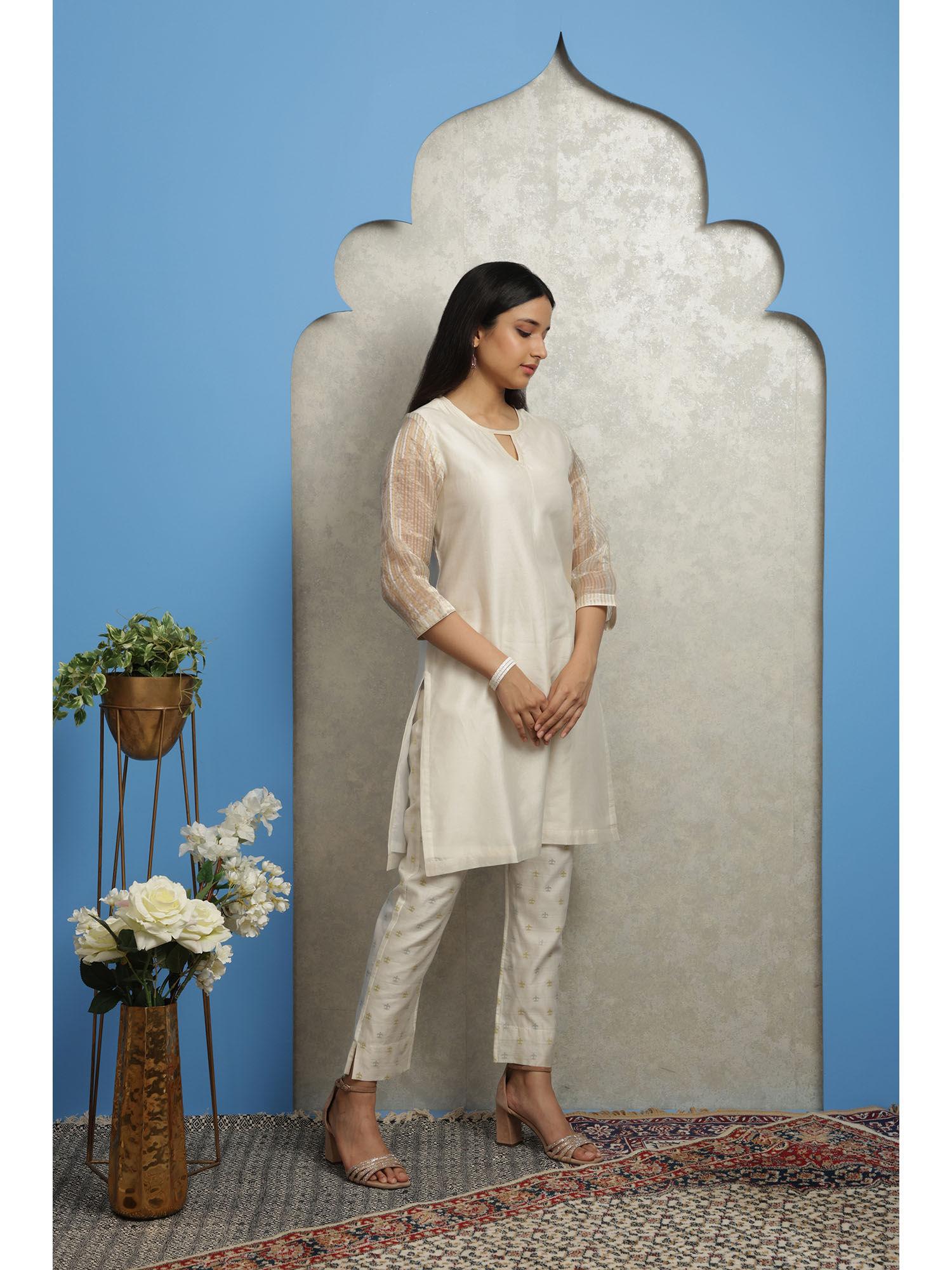 off white chanderi kurti