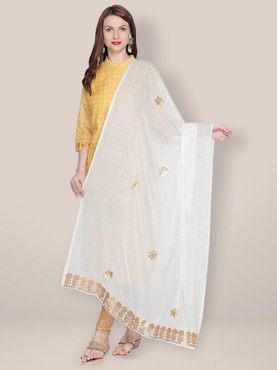 off white chiffon dupatta with gotta patti work