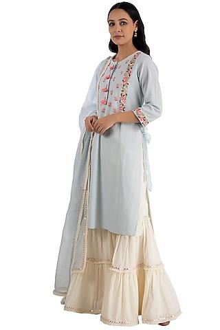 off-white cotton gharara set