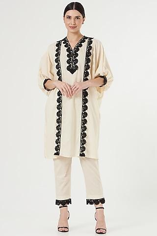 off-white cotton kurta set