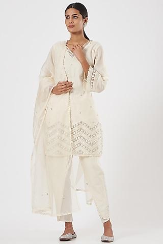 off-white cotton kurta set