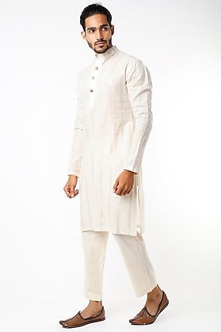 off white cotton kurta set