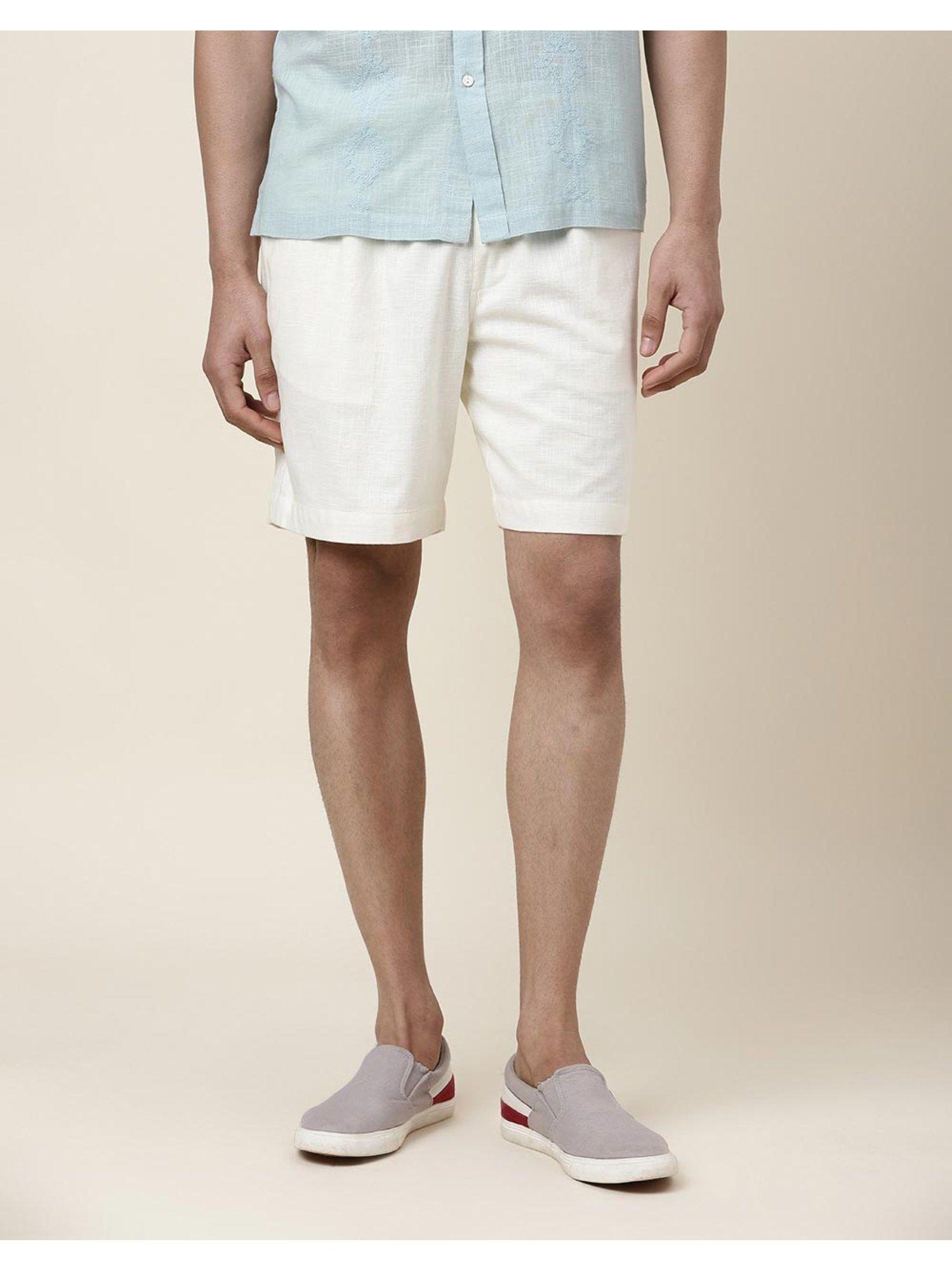 off white cotton shorts