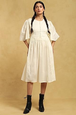 off-white cotton voile dress