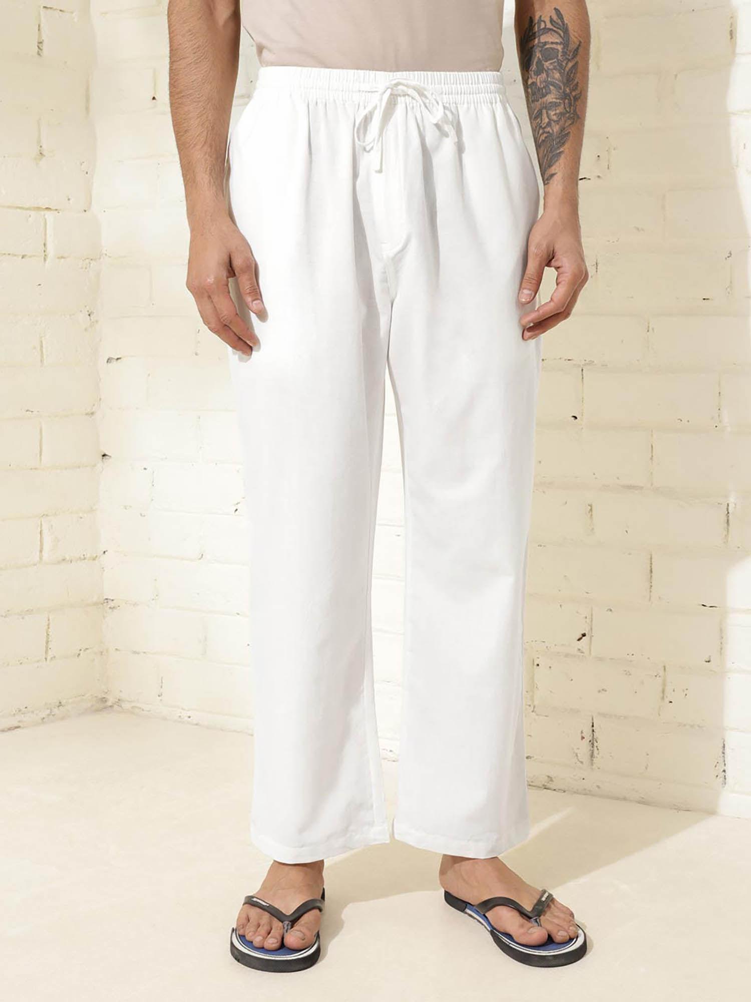 off white cotton woven pyjama