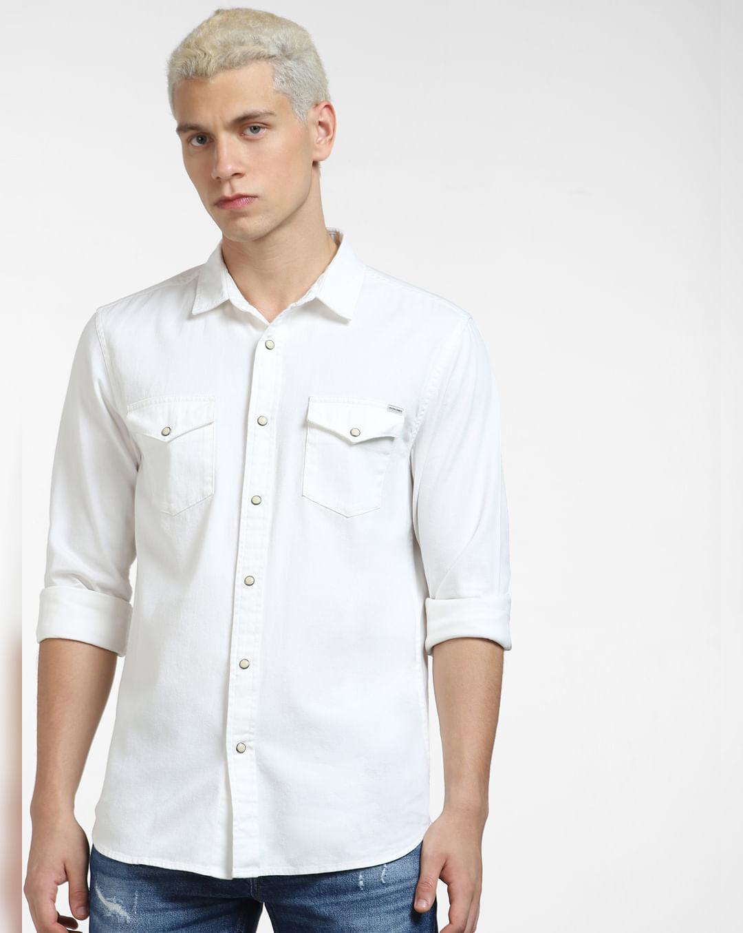 off-white denim full sleeves shirt