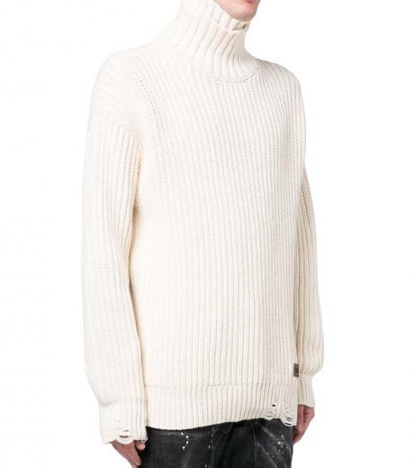 off white double collar sweater