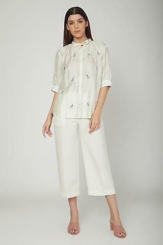 off white embroidered blouse