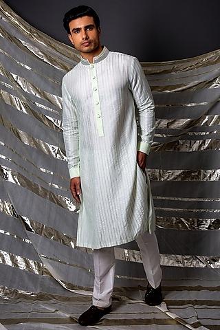 off-white embroidered kurta set