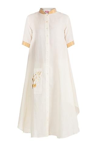 off white floral gota embroidered tunic