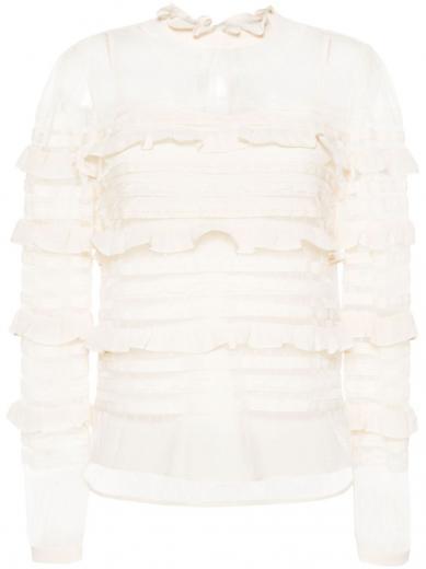 off white floral lace blouse