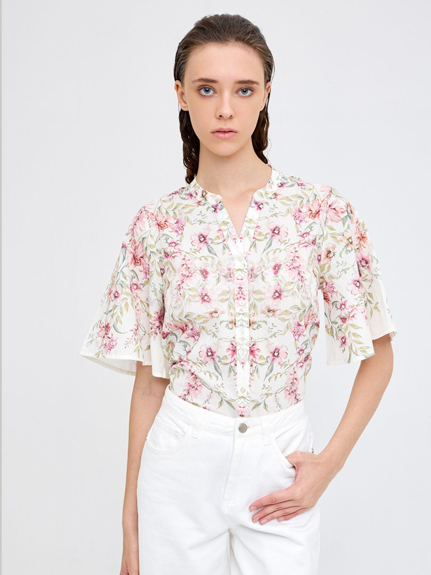 off white floral print shirt