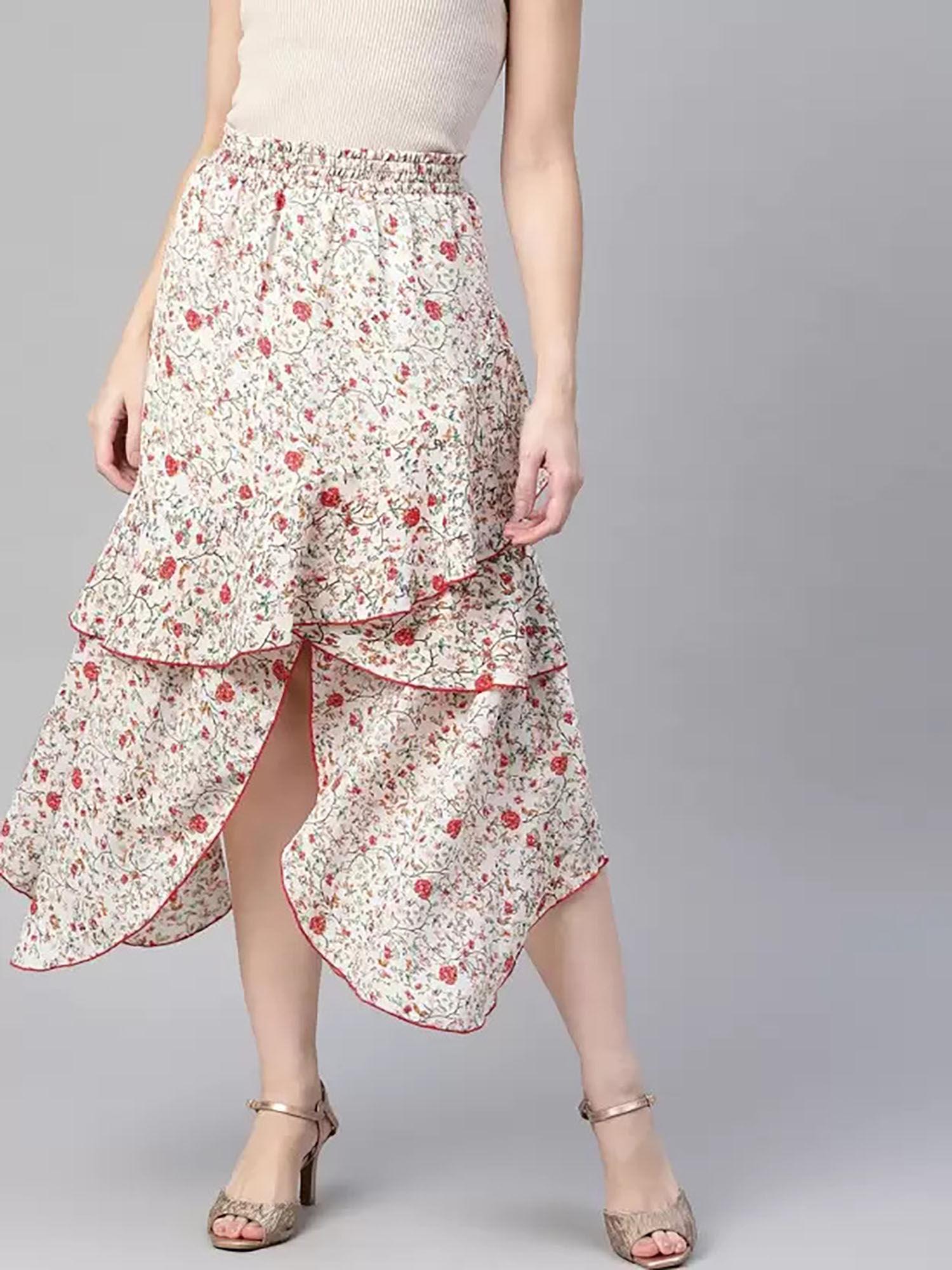 off white floral tulip skirt