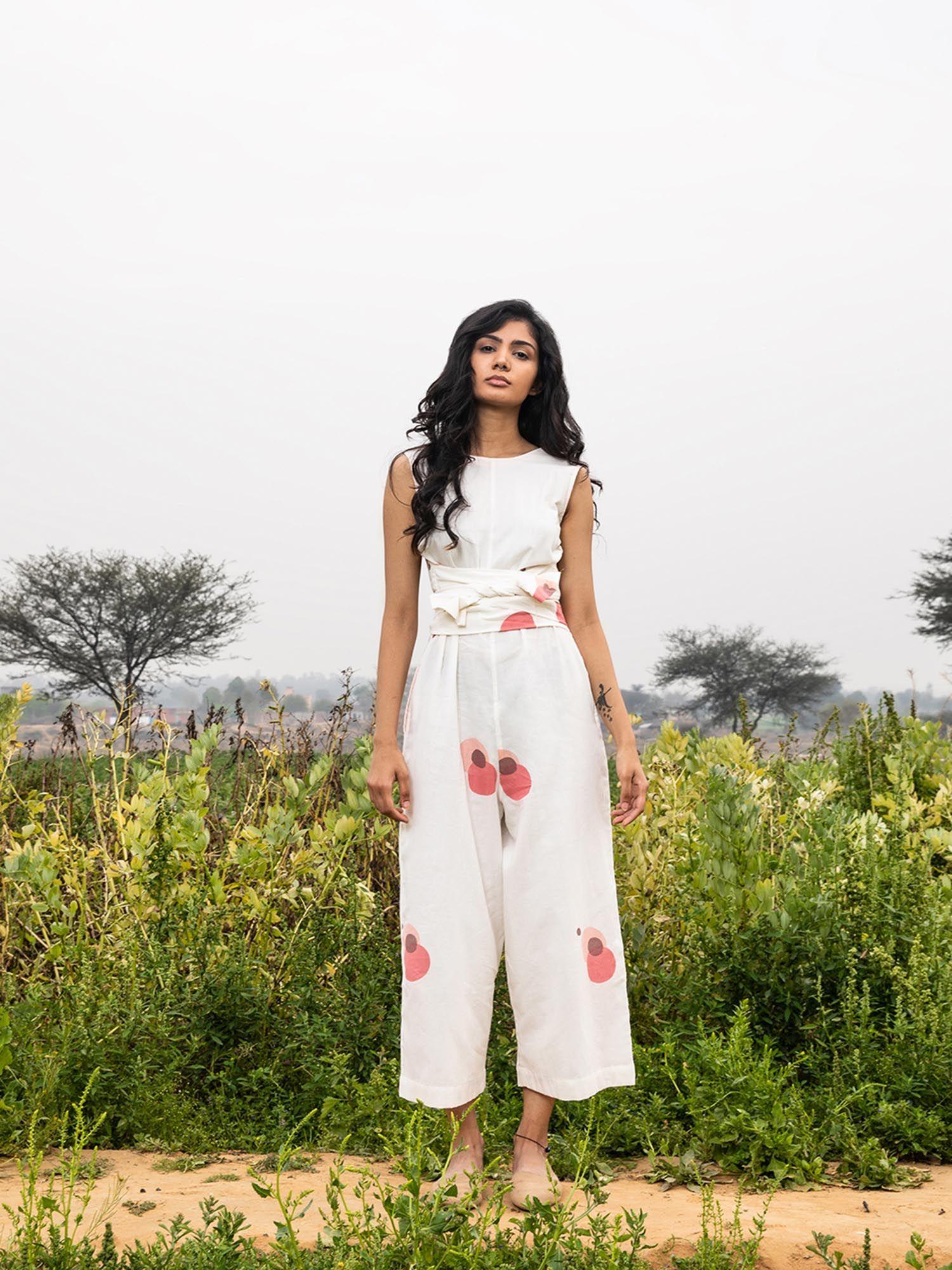 off white flower child jumpsuit