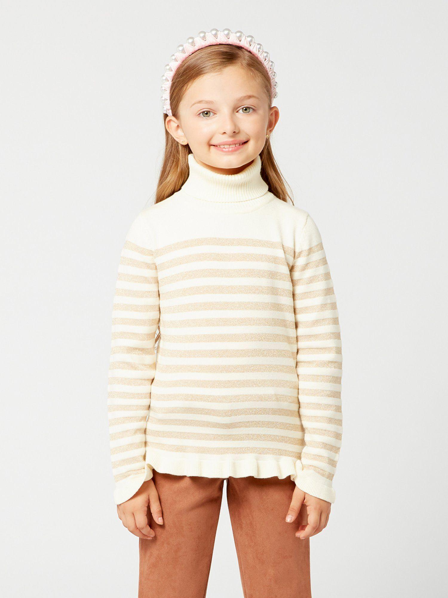 off white gold lurex stripes sweater