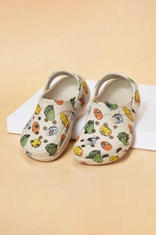 off white marvel print casual boys clog shoes