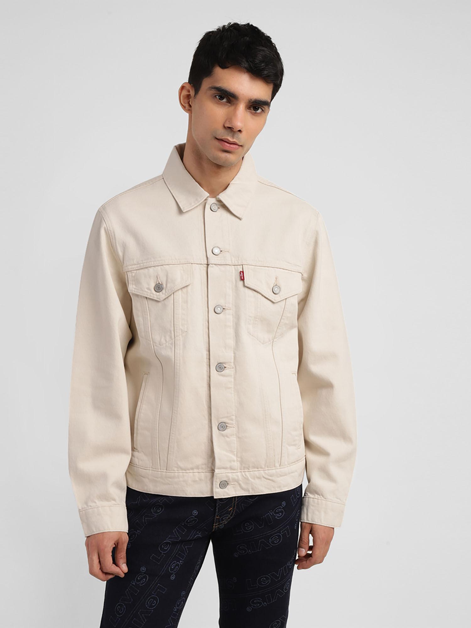 off white mens printed off white spread collar jacket