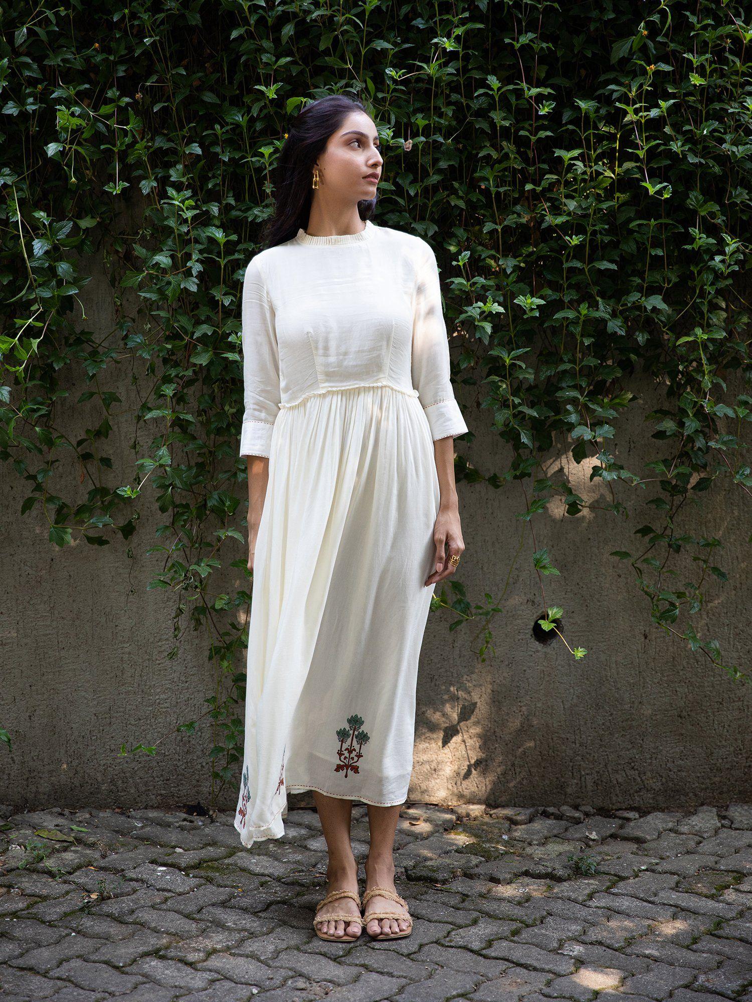 off white muslin maxi