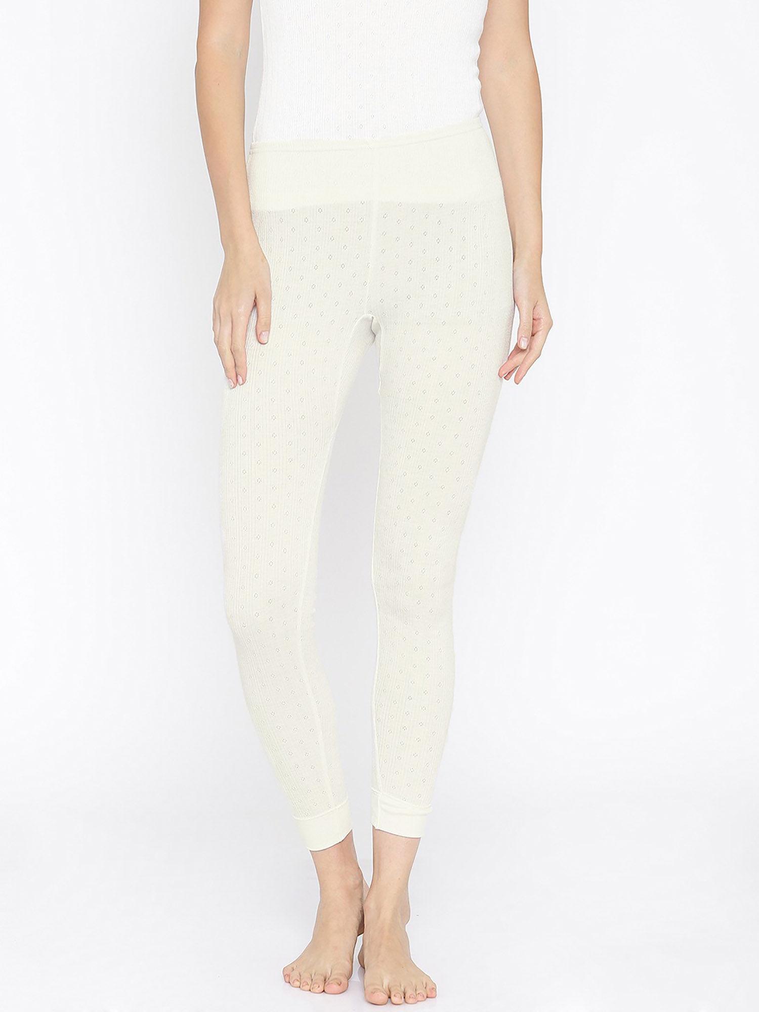 off white patterned thermal leggings