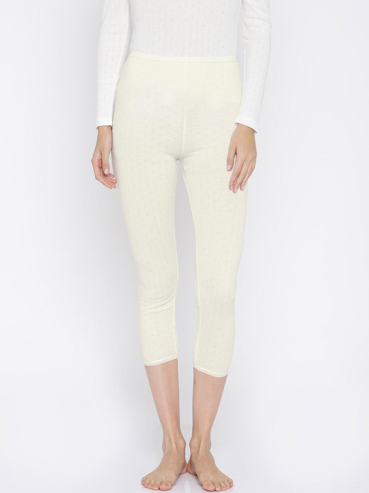 off white patterned thermal leggings