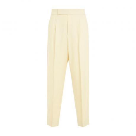 off white pleat relaxed trousers