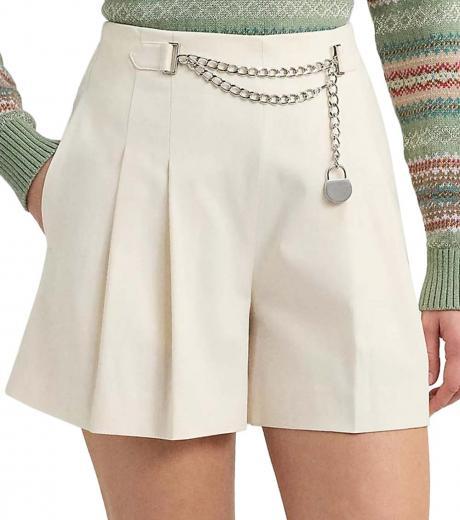 off white pleated shorts