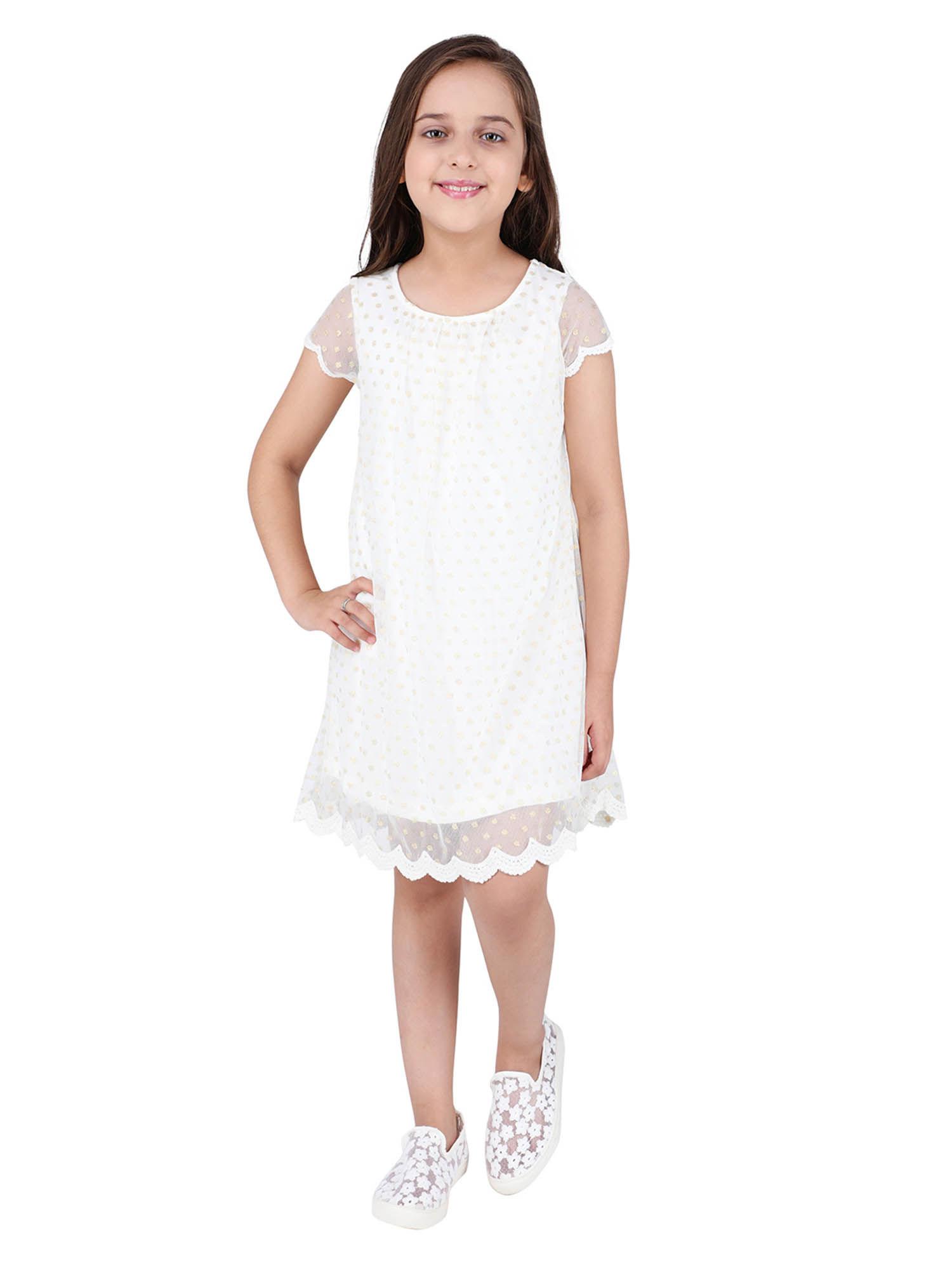 off white polka dots dress
