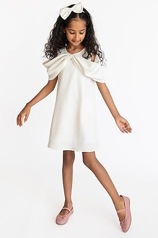 off-white poly dress for girls