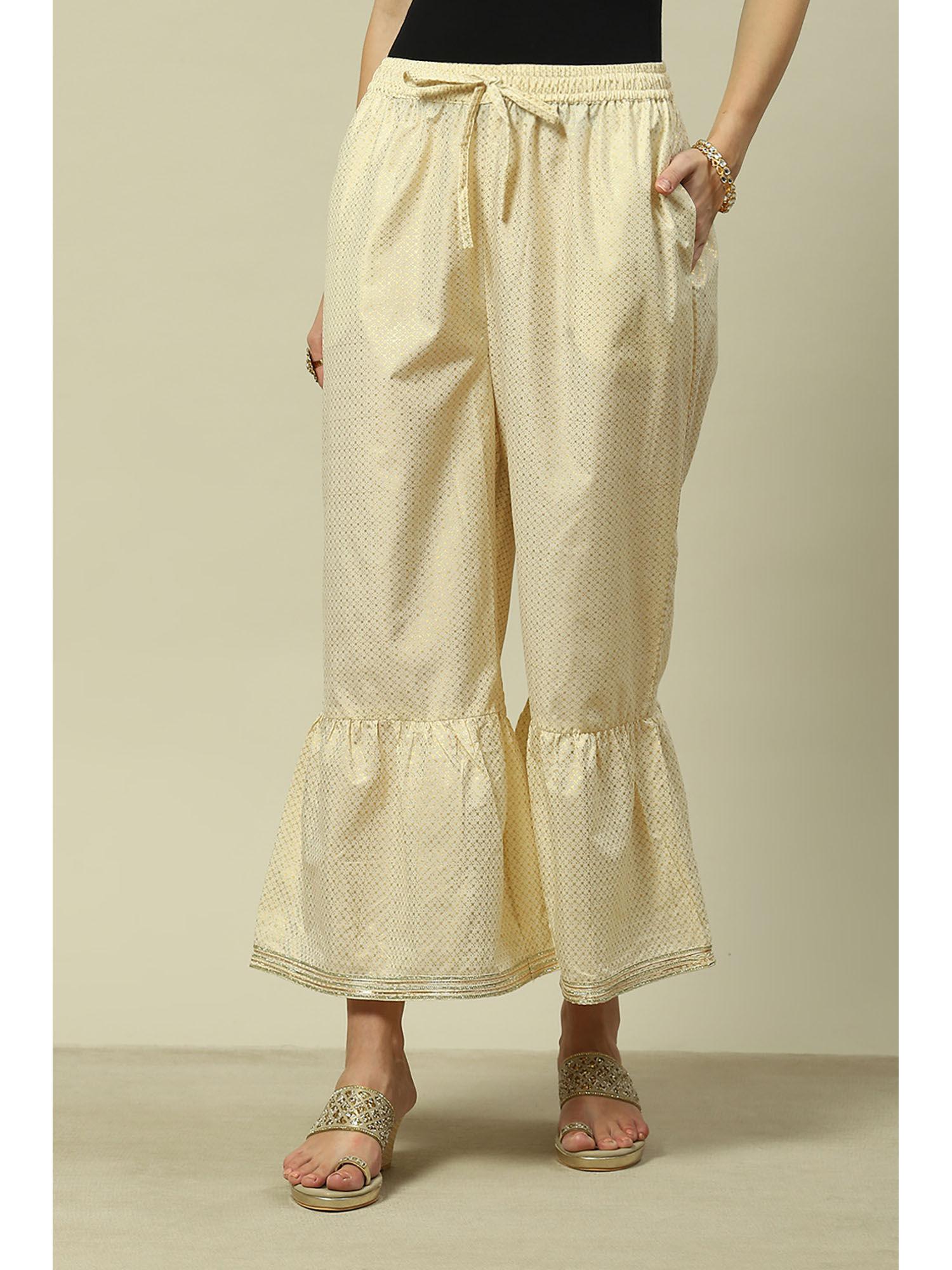 off white polyester loose sharara