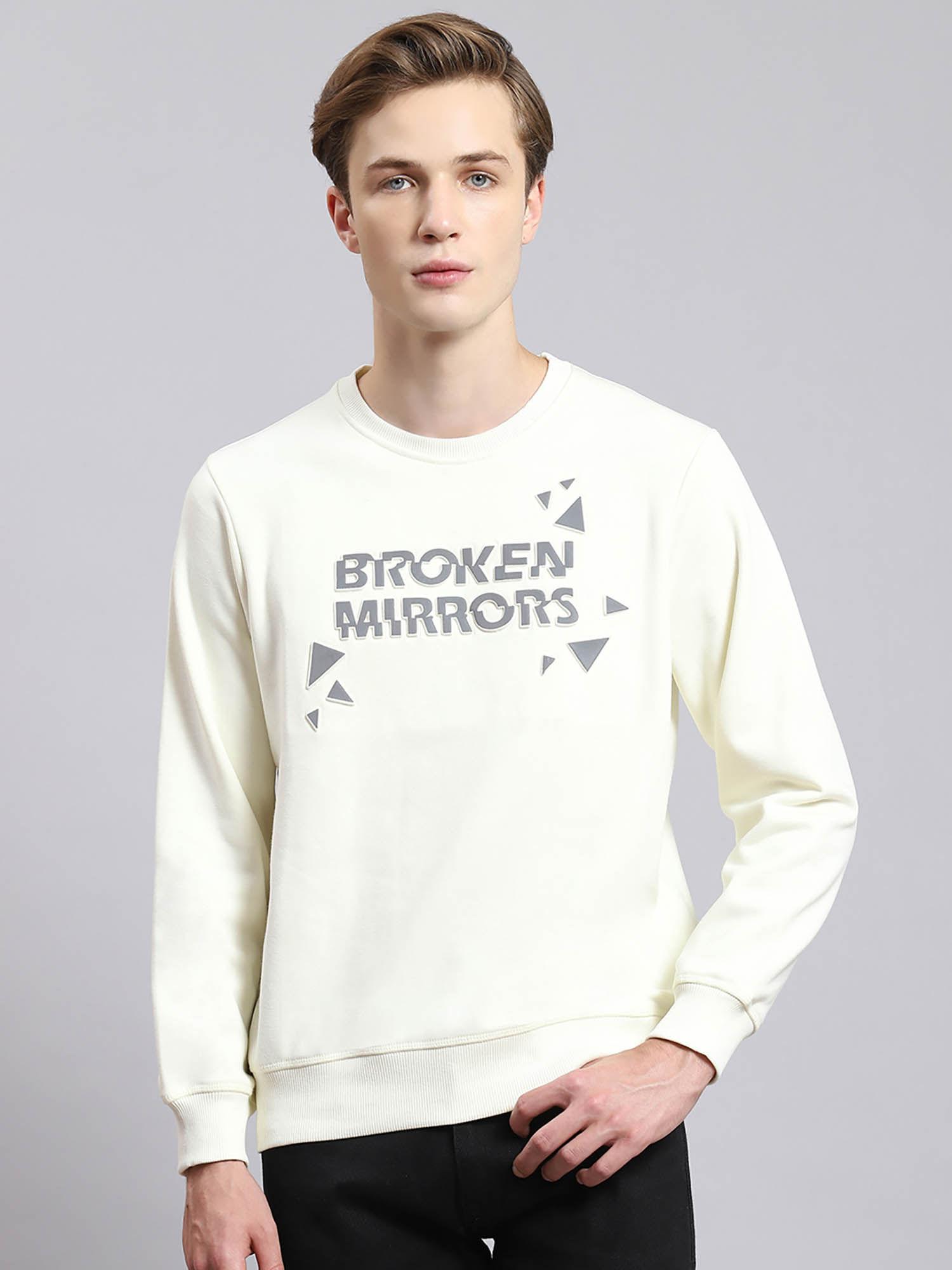 off white print crew neck sweatshirt