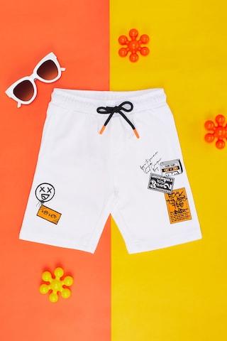 off white print knee length  casual boys regular fit  shorts