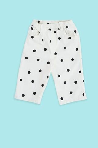 off white printed ankle-length casual baby regular fit jeans