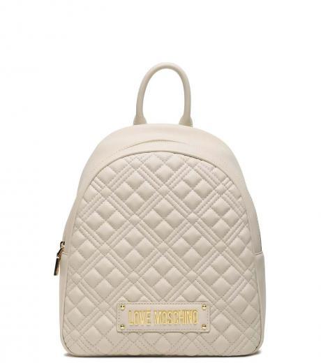 off white quilted small backpack