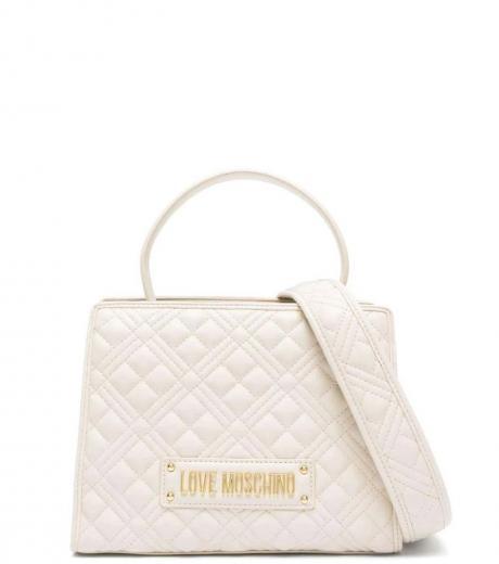 off white quilted small satchel