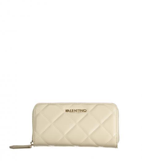off white quilted wallet