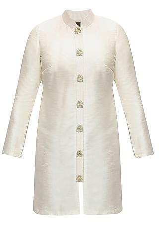 off-white rawsilk matabor embroidered tunic