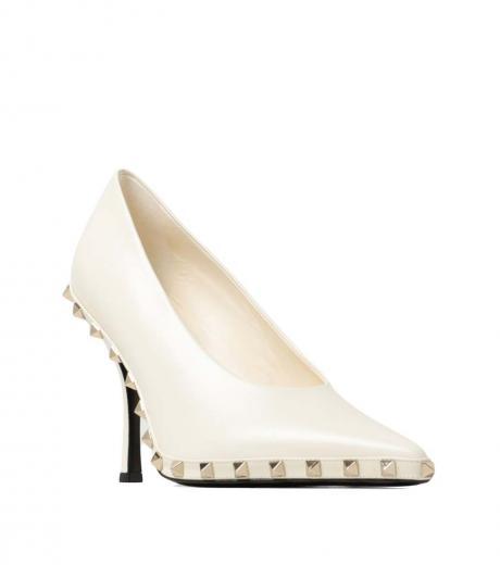 off white rockstud leather pumps