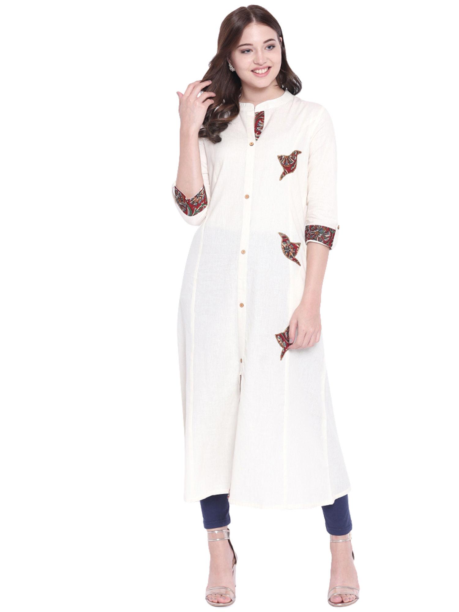 off white sequin work khadi kurta