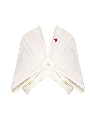 off white sequinned square moon poncho