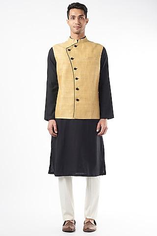 off-white silk achkan bundi jacket